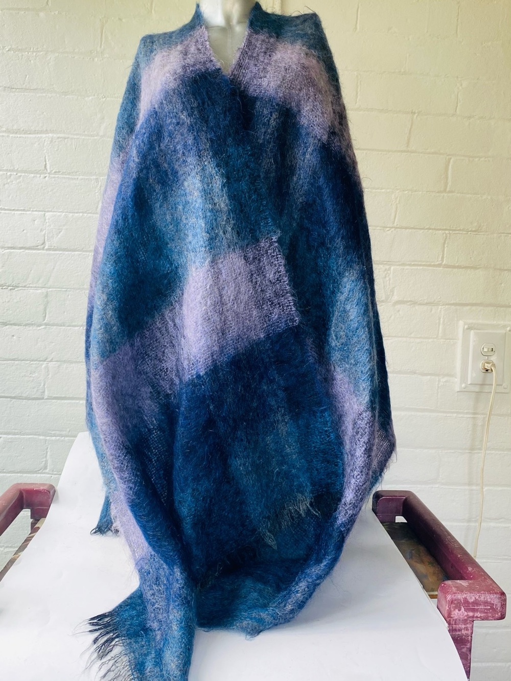 Vintage Mohair Wool Cape Blanket Wrap